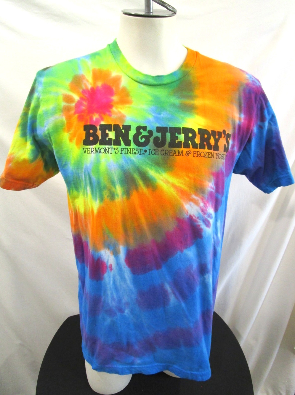 EUC! Ben & Jerry's Vermont's Finest Vibrant Colors Tie Dye T-Shirt Men Sz L